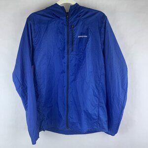 Patagonia Mens Houdini Hiking Packable Windbreaker Jacket Shell Blue Size Medium